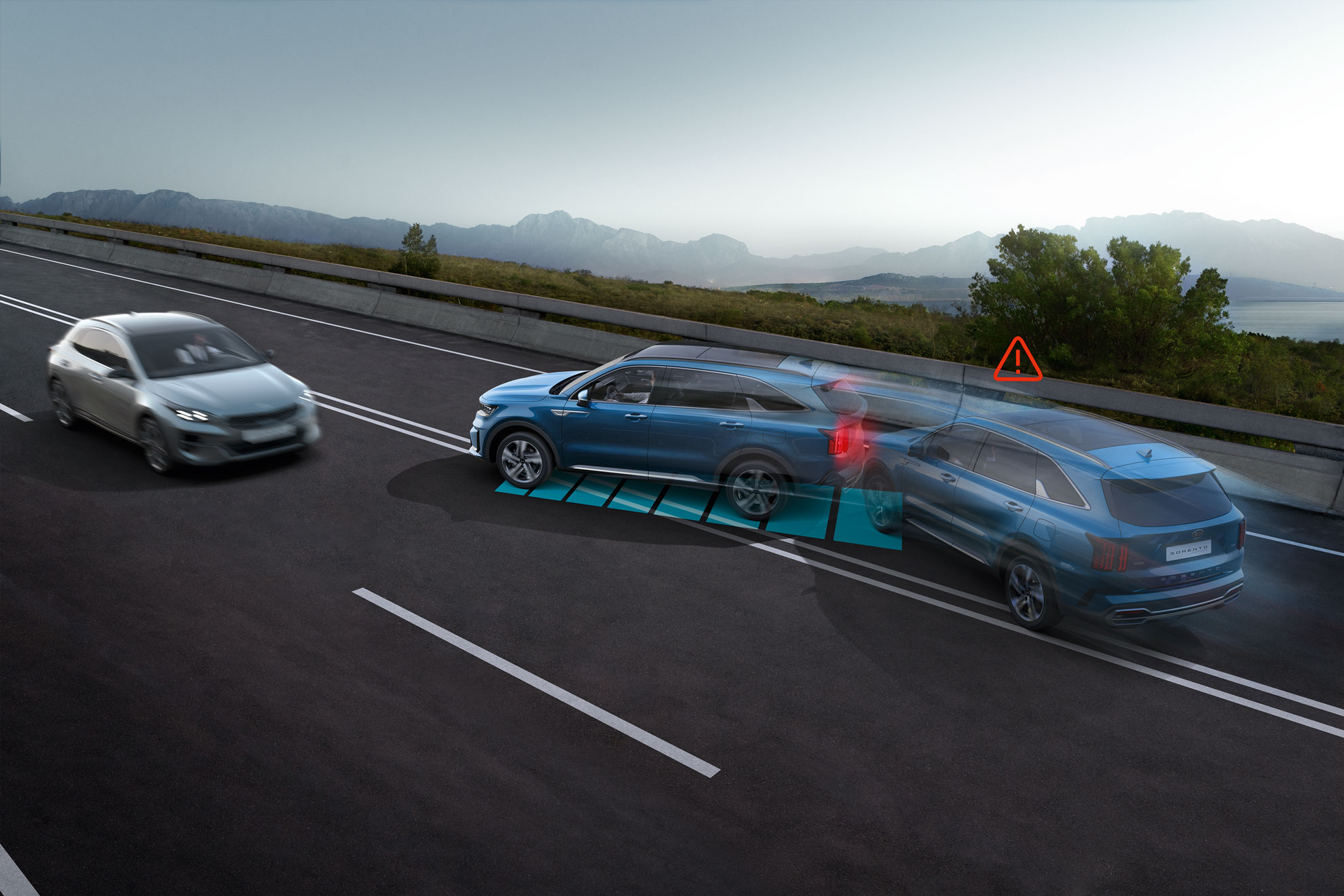 NOUL SORENTO ESTE ECHIPAT ÎN PREMIERĂ CU SISTEMUL MULTI-COLLISION BRAKING